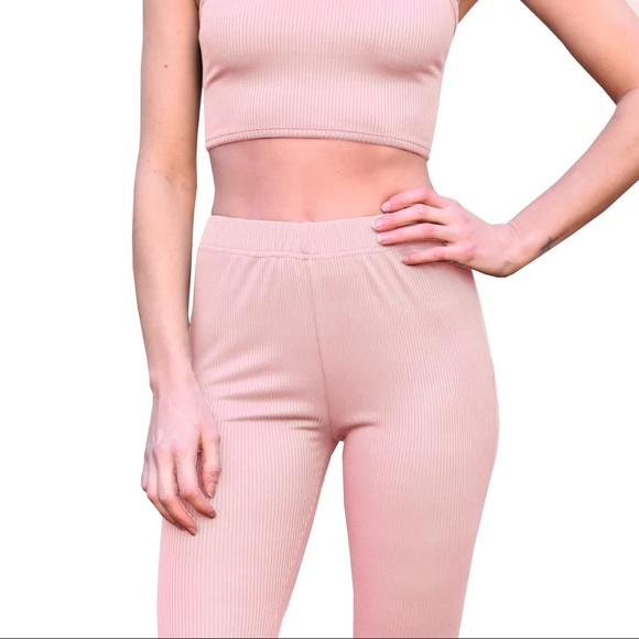 Ribbed loungewear set - rose pink - Picture 3 of 7